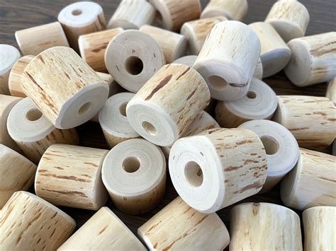 Large Wooden Beads Set 8psc of Custom Hole Beads From Natural Wood Bead ...