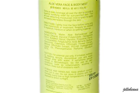 Fresh Skinlab Aloe Vera Face Mist Review Jello Beans