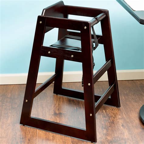 Lancaster Table And Seating Stacking Restaurant Wood High Chair With Dark