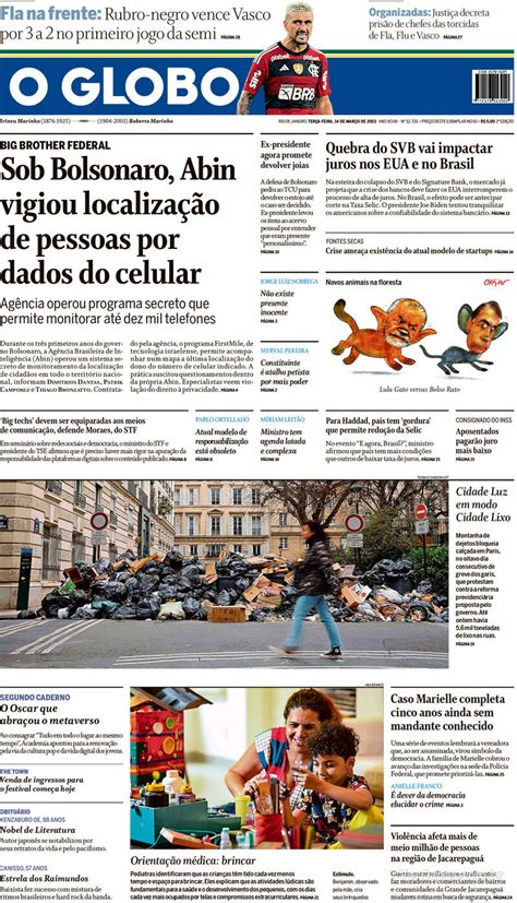 Capa O Globo Edi O Sexta De Fevereiro De