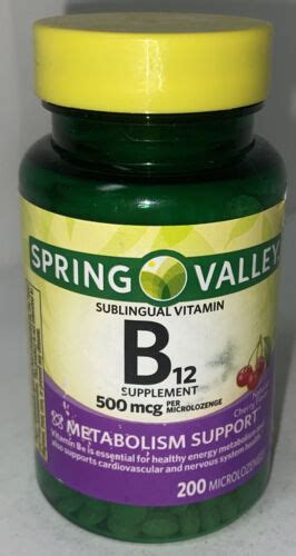 Spring Valley B12 Metabolism Support Dietary Supplement 200 Lozenges 681131111874 Ebay