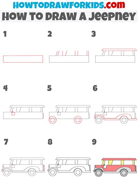 How to Draw a Jeepney - Easy Drawing Tutorial For Kids