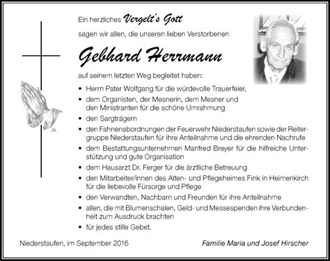 Traueranzeigen Von Gebhard Herrmann Augsburger Allgemeine Zeitung