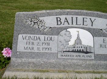 Vonda Lou Burtenshaw Bailey Memorial Find A Grave