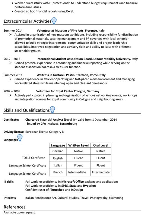 Luxembourg Cv Sample Page Careerprofessor Works