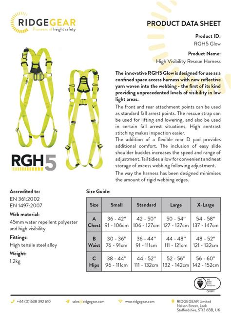 Rgh Glow High Visibility Rescue Harness