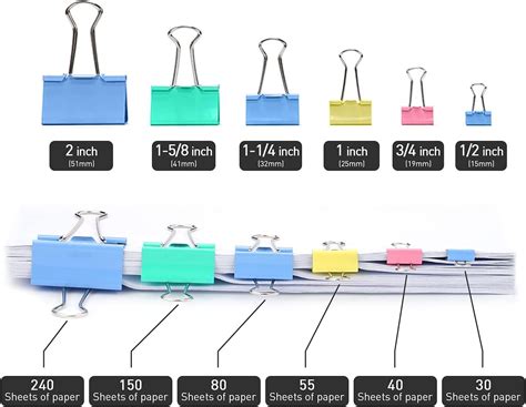 Clips Medianos Para Carpeta Paquete De Unidades Pulgadas