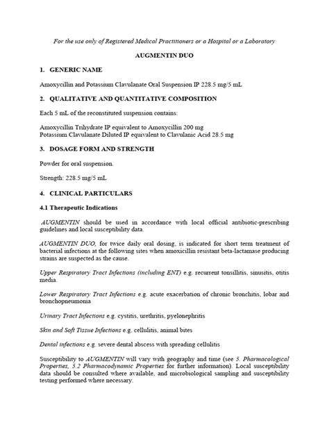 Augmentin Duo Suspension | PDF | Pharmacology | Drugs