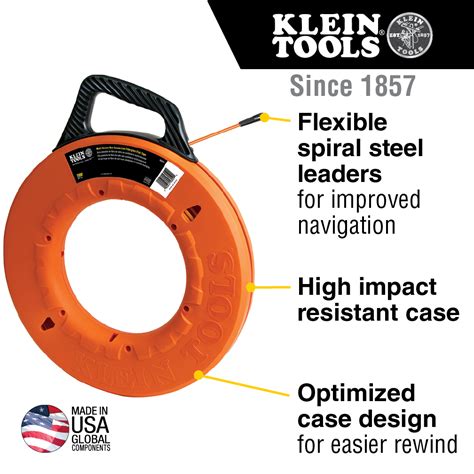 Multi Groove Fiberglass Fish Tape 200 Foot 56059 Klein Tools