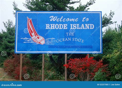 Welcome To Rhode Island Sign Stock Image - Image of road, government ...