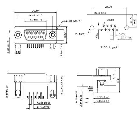 Db Female Connector Pcb Mount Pin