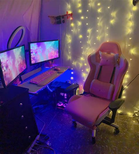 I Updated My Pink Battle Station Soon Im Gonna Buy Led Lights For The Desk And Monitors R