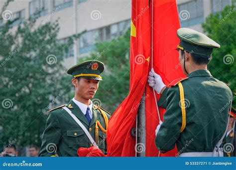 The Chinese National Flag Ceremony Editorial Photo - Image of outdoor ...