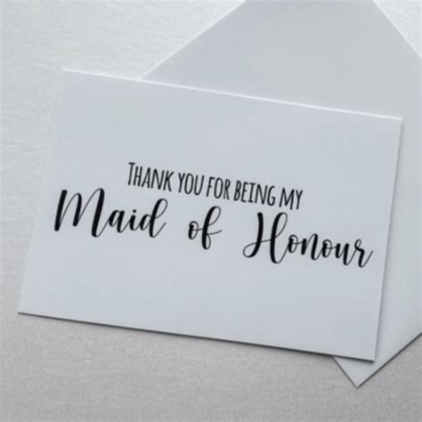 Thank You For Being My Maid Of Honour Card My Wedding Shop