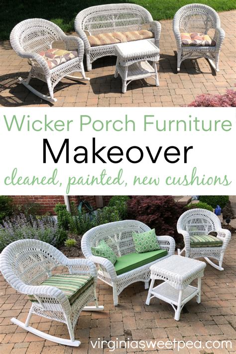 Wicker Porch Furniture Makeover - Sweet Pea