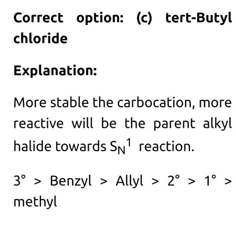 Most Reactive Halide Towards Sn Reaction Is A N Butyl Chloride B