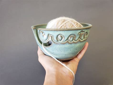 Craft Bowl Pottery Bowl Yarn Knitting Bowl Crochet Pottery Stoneware