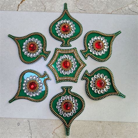 Dark Green Diya Acrylic Rangoli For Decoration At Rs Piece In Mumbai