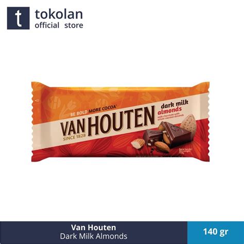 Jual Van Houten Dark Milk Chocolate Almond G Shopee Indonesia