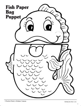 Paper Bag Puppet Pages Coloring Pages