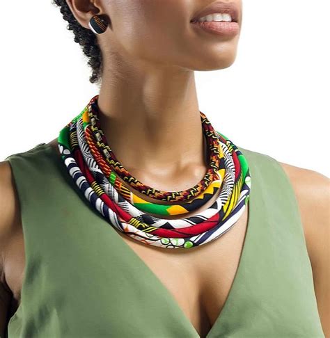 African Jewelry For Women African Print Necklace Queen Etsy African