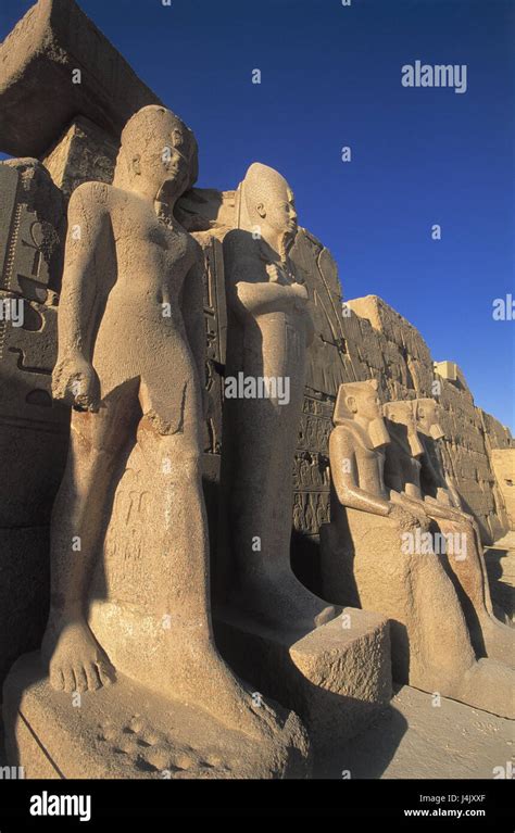 Egypt Karnak Temple Defensive Wall Statues Outside Africa East