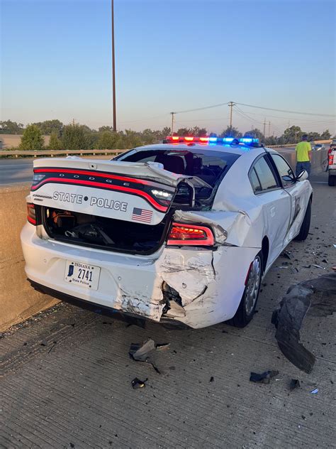 Indiana State Police Trooper Hospitalized After Being Rear Ended While