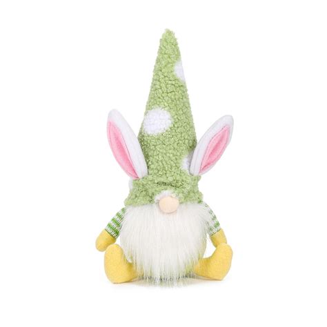 Lighted Easter Gnomes Holding Easter Eggs Standing Plush Bunny Gnomes