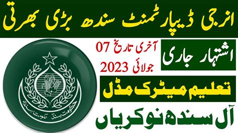 Energy Department Goverment Of Sindh Latest Jobs 2023 آل سندھ نئی