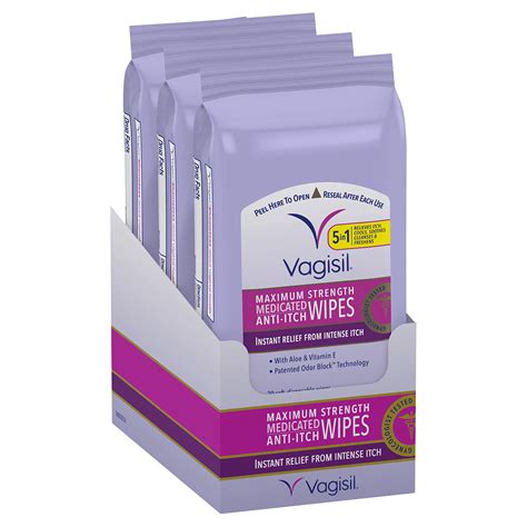 Vagisil Anti Itch Medicated Feminine Vaginal Wipes Maximum Strength