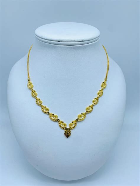 22K Gold Necklace 95 | 22k gold necklace, Gold necklace designs, 22k gold