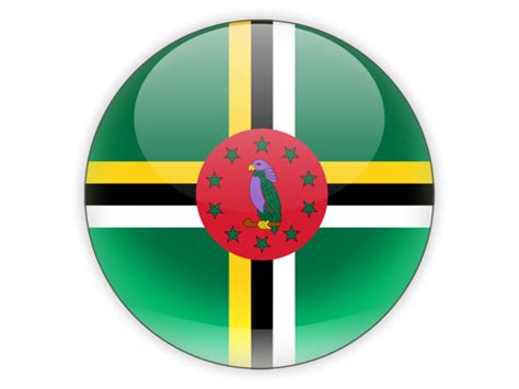 Round icon. Illustration of flag of Dominica