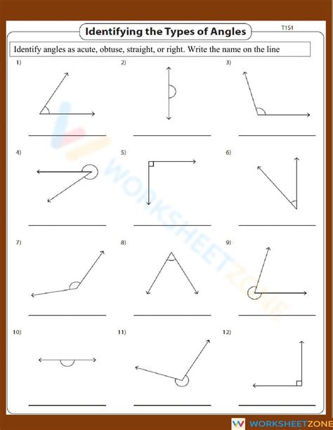 Identifying Types Of Angles 2 Worksheet