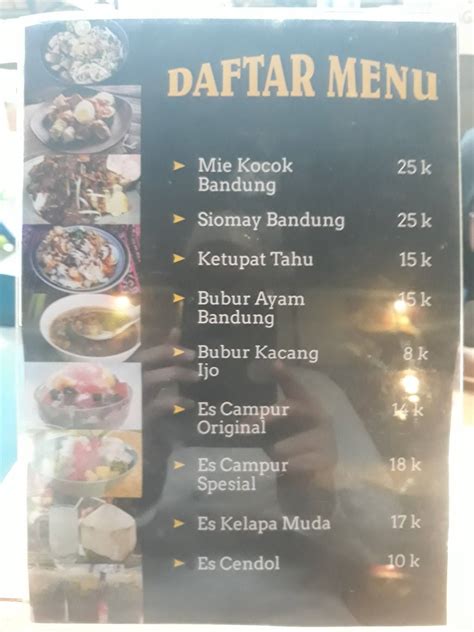 Carta Del Restaurante Warung Nasi Ampera Sentul Cipambuan