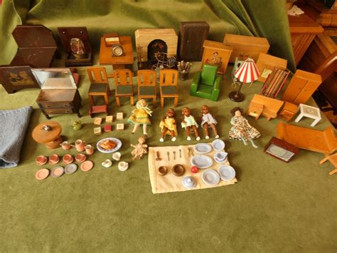 Large Mixed Vintage Lot Of Dolls House Furniture Inc Pit A Pat And Dol Toi Items Ebay