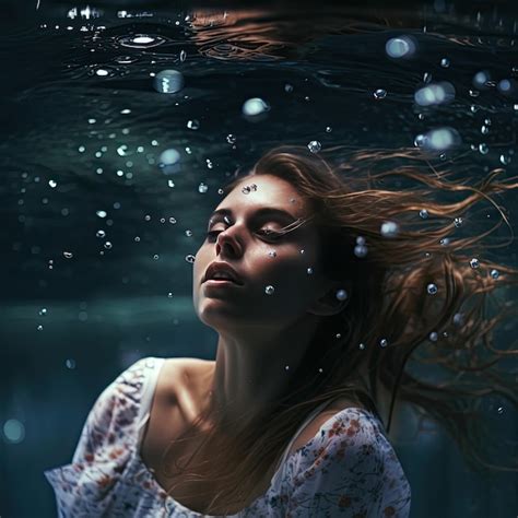 Premium Ai Image A Young Woman Submerged In Water With Her Hair