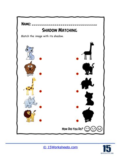 Shadow Matching Worksheets 15 Worksheets