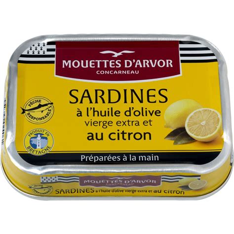 MOUETTES D ARVOR Sardines à l huile d olive vierge extra et au citron