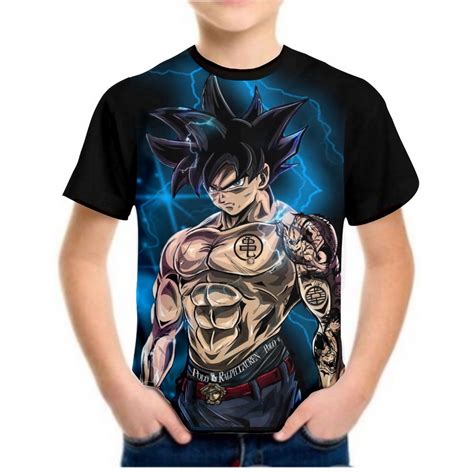 Camiseta Dragon Ball Goku Infantil Masculina Camisa Roupas Submarino