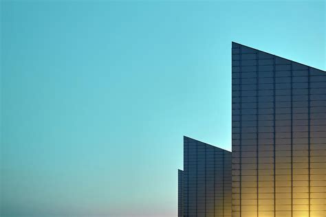 A Blue And Yellow Themed Abstract Architecture Photograph Of Turner