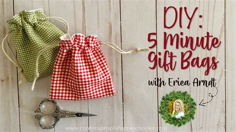 Easy Minute Diy Drawstring Gift Bag Tutorial Confessions Of A