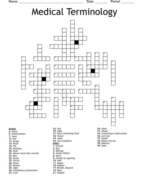 Dean Vaughn Med Term Crossword Wordmint