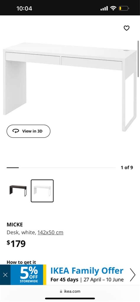 Ikea Micke Desk Furniture Home Living Furniture Tables Sets On