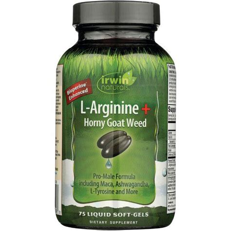 Irwin Naturals L Arginine Horny Goat Weed 75 Sgels