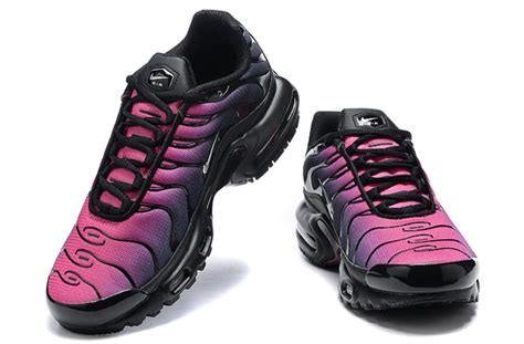 Air Plus Tn Black Metallic Silver Fire Pink Tnairshoes