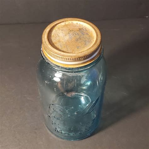 Antique 1923 1933 Ball Canning Jar With Vintage Ball Canning Lid Perfect Mason Aqua Etsy