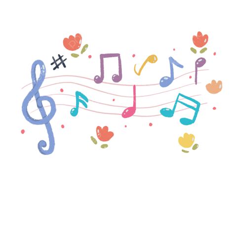 Music Note PNG Transparent Musical Notes Illustration With Flowers