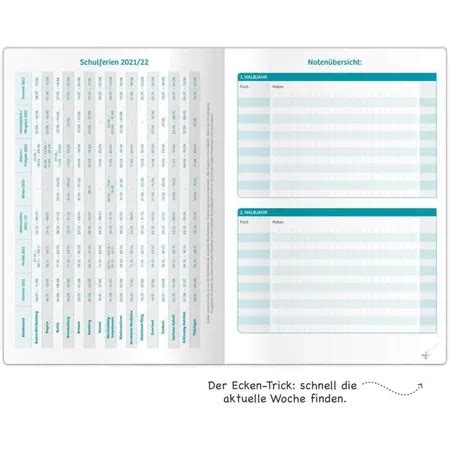 Trötsch Hausaufgabenheft Grundschule Tafel 2021 2022 Schülerkalender