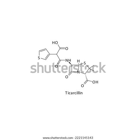 Ticarcillin Flat Skeletal Molecular Structure Penicillin Stock Vector ...