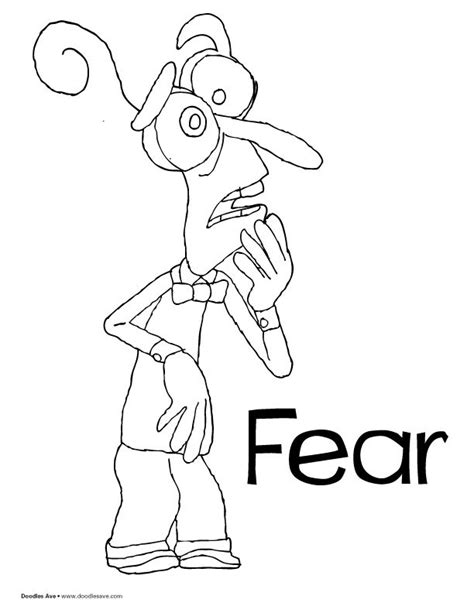 Inside Out Coloring Sheets Fear Pixar Inside Out Movie Coloring